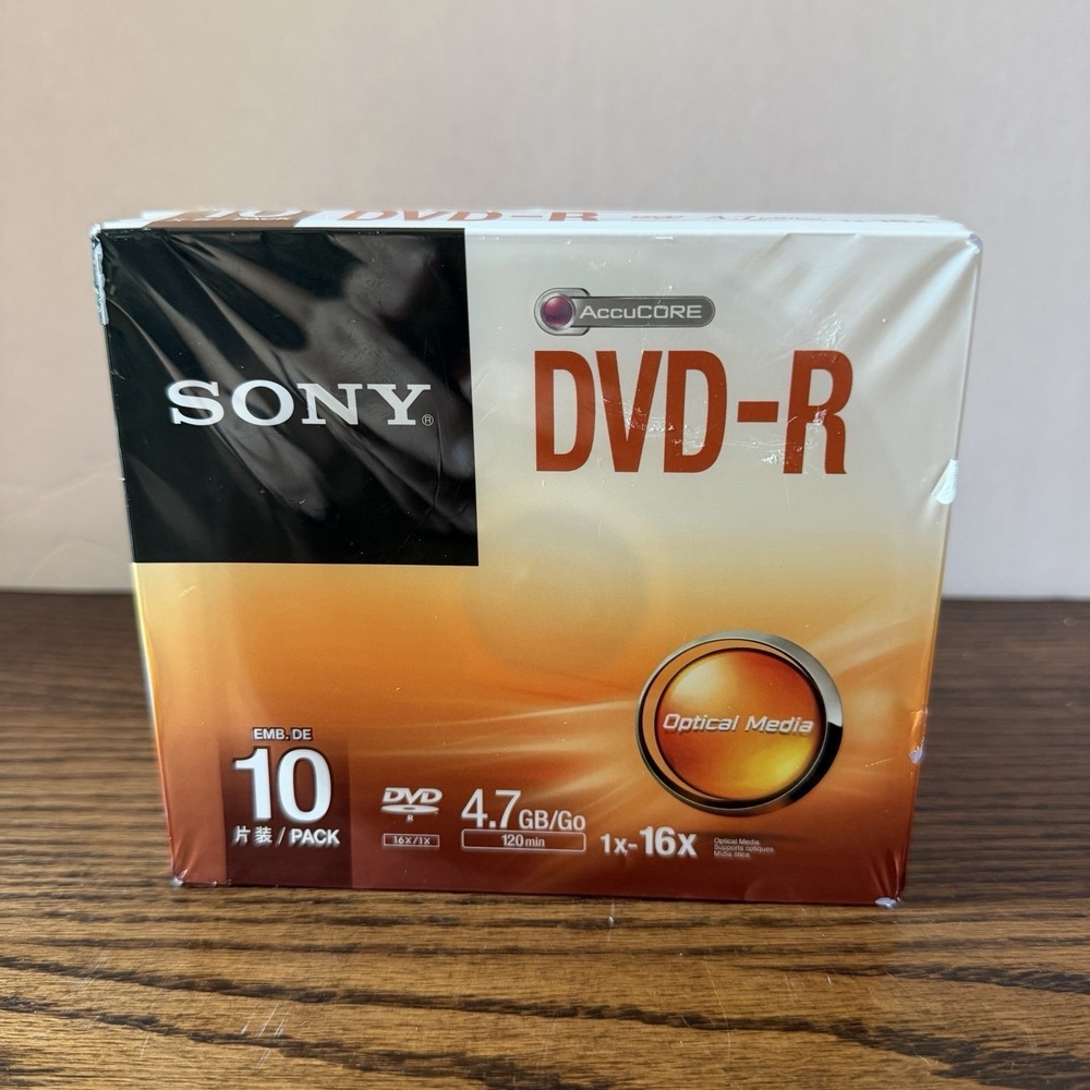 Sony DVD-R 10 Pack Recordable Blank Discs 4.7 GB 120 Min 1-16x‎